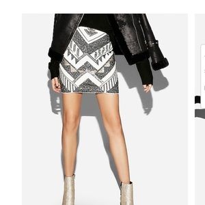 Express Sequin Mini Skirt